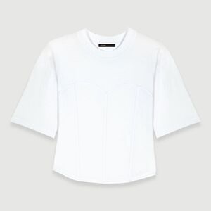 Maje White Corset Style Tshirt